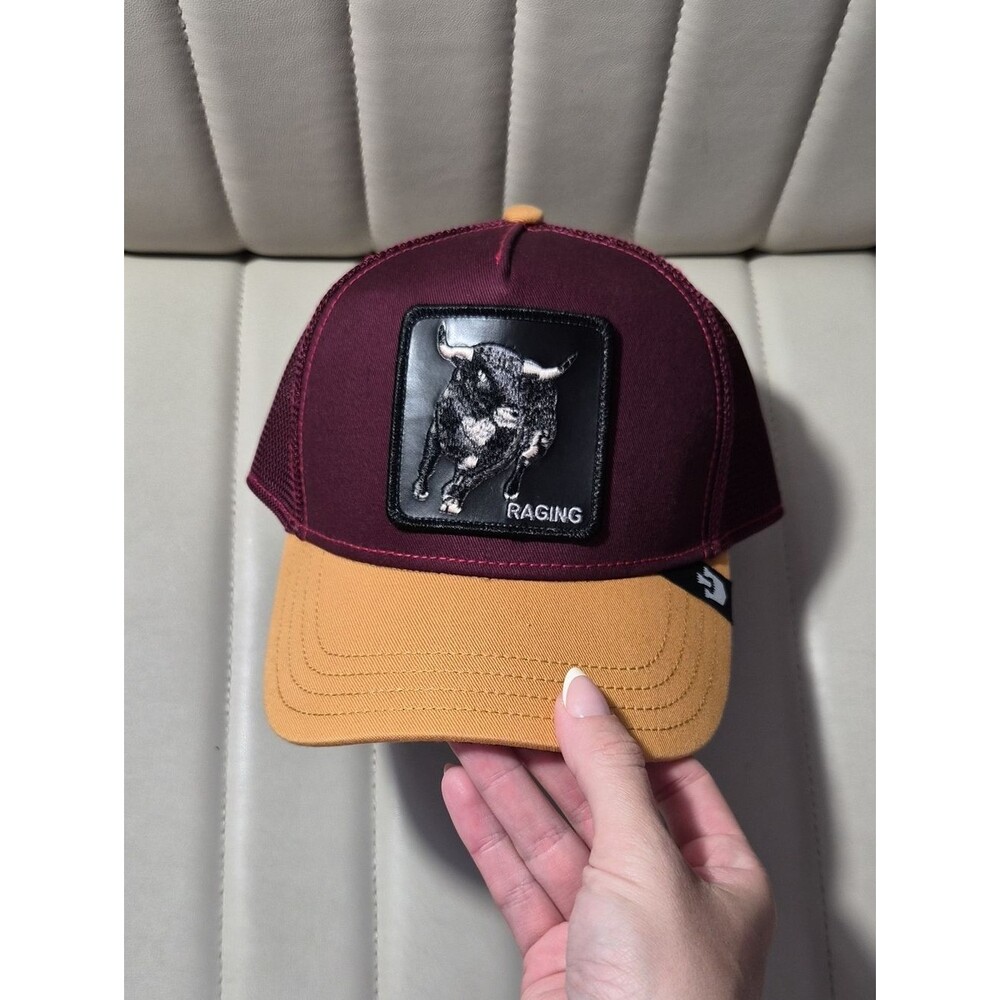 Raging Bull Patch Mesh Trucker Hat - Burgundy The Farm Goorin Bros